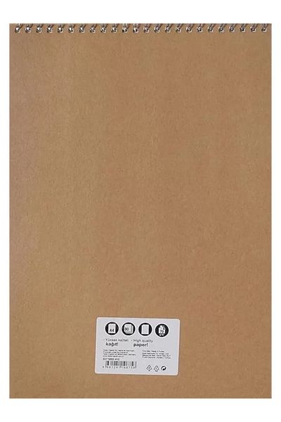 Mu Art Ahşap Faber-Castell Notepad, A4, 80 Sheets, Plain, Cardboard Cover, Spiral Binding, 70g Quality Paper, Assortment