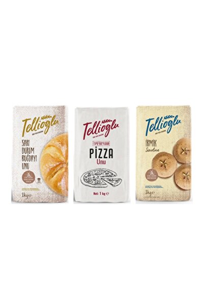 tellioğlu Sarı Durum Buğday Unu/Pizza Unu/İrmik Semolina 3x1Kg