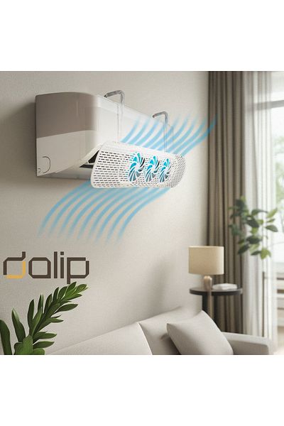 dalip AC Deflector for Air Conditioning, with 3 Fans for Uniform Distribution, 55–88 cm, White