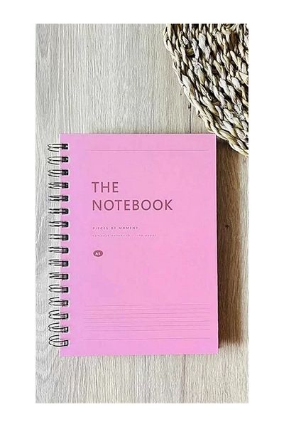 Mu Art Ahşap 80 Sheets Lined A5 Notepad with Hard Cardboard Cover and Spiral, Notepad, School