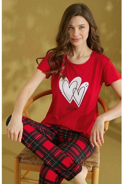 RAPAPA Women's Short Sleeve Pajamas Size Bottom Top Long Set 1617