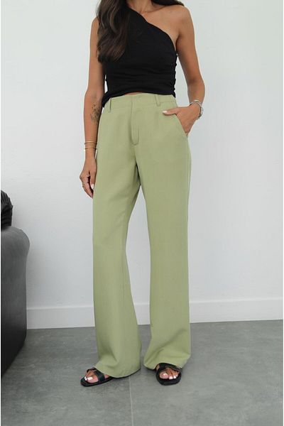 Havoş Khaki Lyocell Palazzo Trousers