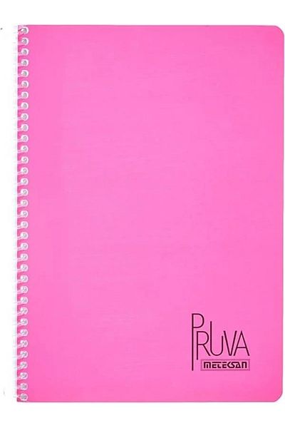 Mu Art Ahşap Pruva A4 Pet Spiral Cardboard Cover Notebook 144 Sheets - Striped - Fuchsia