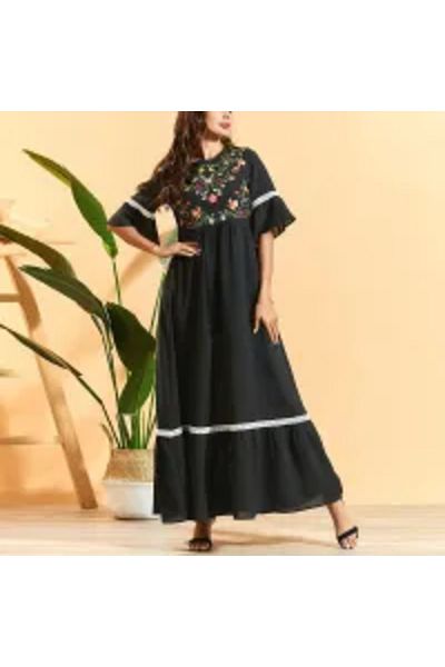 Muchmy Floral Gown Long Dress Muslim Women Abaya