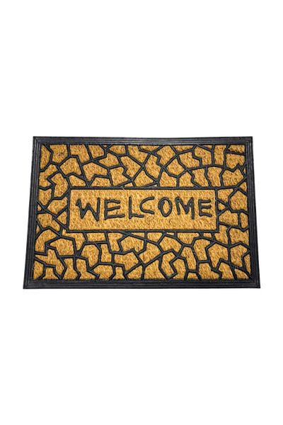 OPTIM DEKO Entrance Door Mat, Coconut Fibre and Rubber, Classic 4 Design - 60x40 cm
