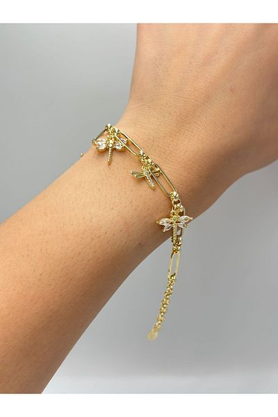 MyladyAccessoriess Dragonfly Detailed Charm Steel Bracelet