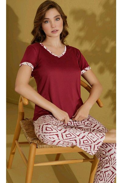 RAPAPA Seamlife Women's Short Sleeve Pajamas Set Bottom Top Set 1544