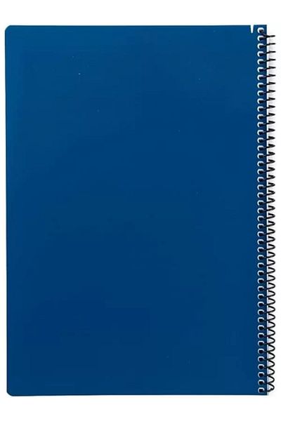 Mu Art Ahşap Karina Office Series, A4 100 Sheets Lined Pp Cover Spiral Notebook, Navy Blue