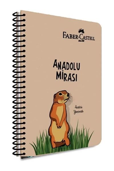 Mu Art Ahşap Caiet Faber-Castell Spiral, A4, 80 de coli, hârtie 70G, linie, model patrimoniul anatolian, 500 Micro