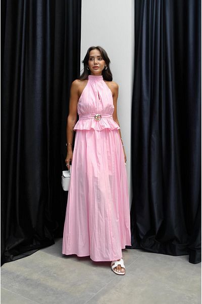 Havoş Pink Berha Hakim Collar Blouse Skirt Suit