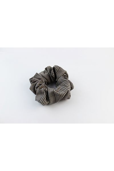İLKYAZ Plaid Patterned Thick Fabric Rubber Buckle Bagel Buckle - Mink