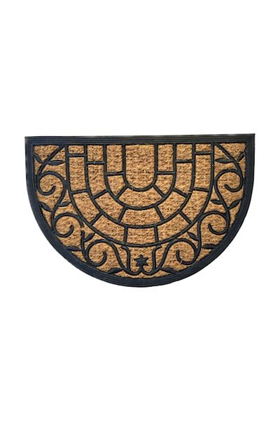 OPTIM DEKO Door mat, coconut fiber and rubber, semicircle, Classic - 60x40 cm