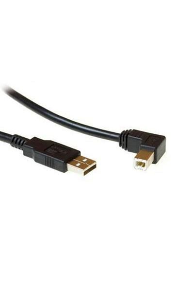 MicroConnect USB2.0 A-B 1,8 m M-M, czarny, USBAB2ANGLED2