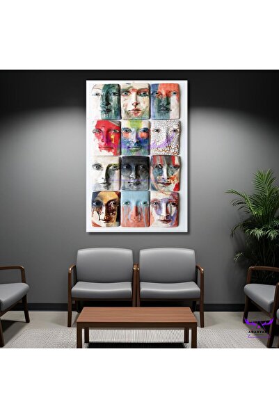 abartart Tekli Dikey Kanvas Psikiyatri Psikoloji Poliklinik Tablosu Çok Renkl...