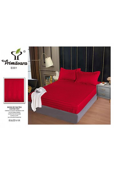 FIONNA.RO Satin Damask Duvet Cover 160x200cm - Red
