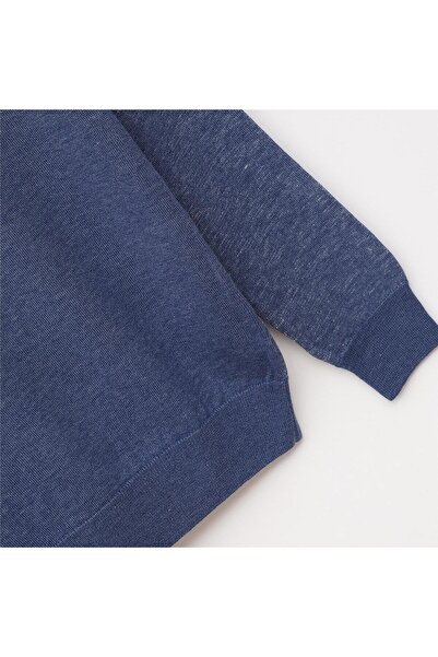 Dio Rise Мъжка поло блуза с дълъг ръкав и тънък плат - (M-2XL) - 180780 - Индиго меланж