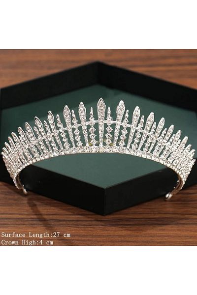 Choice Silver Silver Color Crown and Tiara Wedding Hair Accessories For Women Crown For Bridal Crystal Rhi