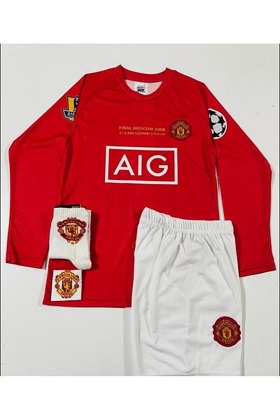 MONTENERO M.Unitedd Moscow 2008 Season Cristiano Ronaldo Long Sleeve Kids Jersey Set of 4 (ARMALI)