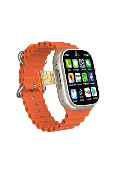 TELZEAL ساعة ذكية TC4G ألمانيا الفاخرة بشاشة كاملة مقاس 2.2 بوصة - لون ذهبي