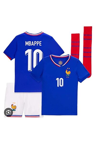 BYSPORTAKUS Fransa 2024/25 Yeni Sezon Kylian Mbappe Çocuk Forması Şort Çorap ...