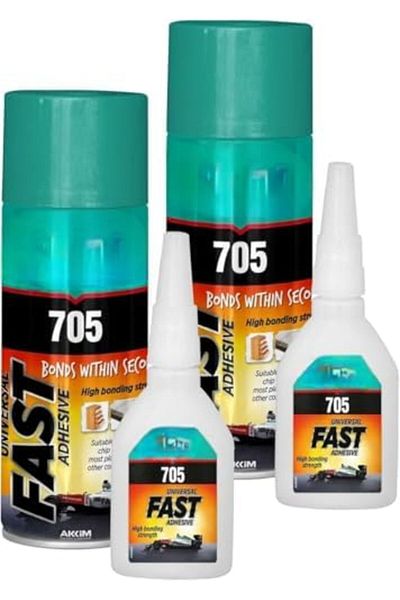 fitto 705 Universal Fast Adhesive 400 ml, Pack of 2, High-Quality CA Adhesive for Quick Bonding, Ver