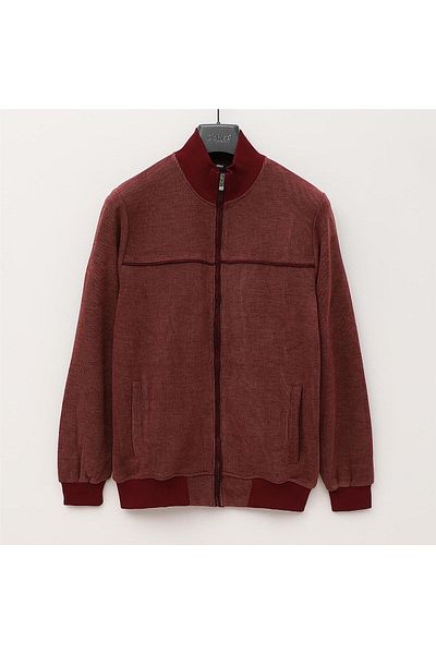 Dio Rise Men's Unsharmond Long Sleeve Slim Coat - Mts-8012 - Claret Red