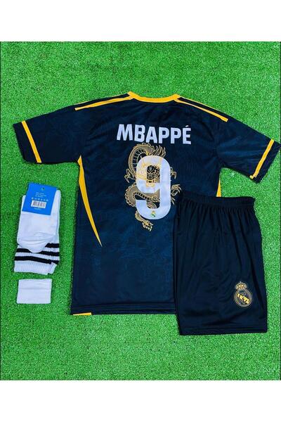 MONTENERO R.Madridd 2024/25 New Season Kylian Mbappe Special Concept Kids Jersey Set of 4 (Gold-Black)