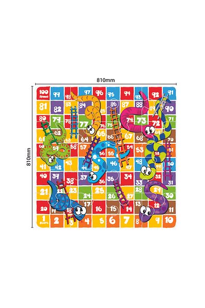 LUDIRO Joc Educativ Serpi si Scari din Spuma EVA, 24 Piese Puzzle 81x81 Cm, Antiderapant