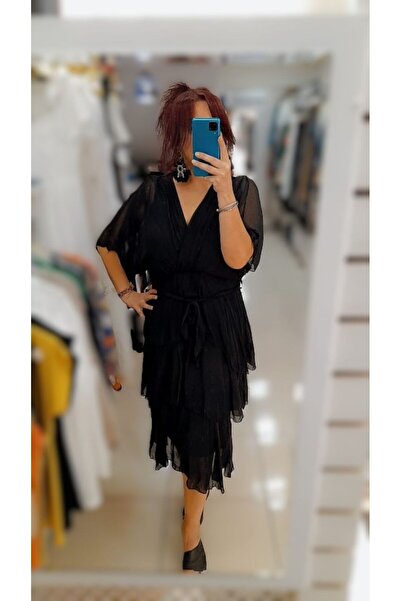 Bade İTALYAN KRUVAZE YAKA İPEK ELBİSE