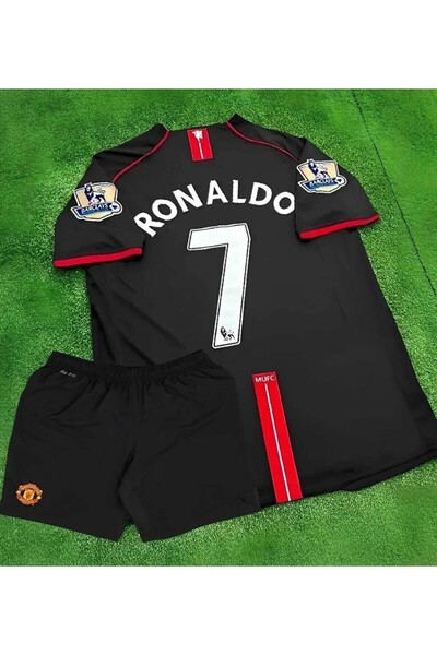 MONTENERO Manchester/United 2008 Moscow Champions League Ronaldo Kids Jersey Set of 4 (Black)