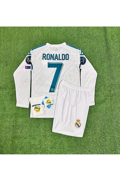 MONTENERO R.Madridd Kiev Champions League Final Cristiano Ronaldo Long Sleeve Kids Jersey Set of 4 (Emblem)