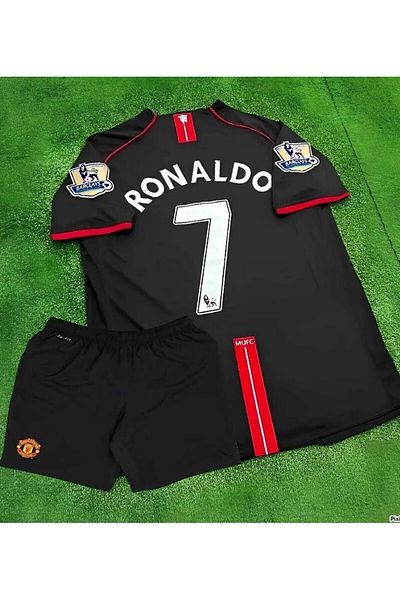 MONTENERO Manchester/United 2008 Moscow Champions League Ronaldo Kids Jersey Set of 4 (Black)