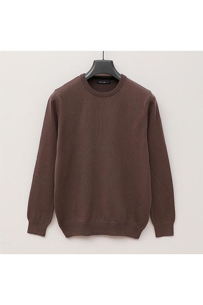 Dio Rise МЪЖКИ ЗИМЕН СУИТШЪРТ С О-КЛЕТКА И ДЪЛЪГ РЪКАВ - ТЪНЪК - (M-2XL) - 180541 - Кафяв меланж