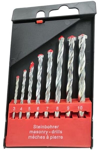 Generic 8Pcs Steinbohrer Masonry Drill Bit Set, Used for Concrete, Brick, Tile, 1/8" to 3/8" (3 4 5 6 7 8 9