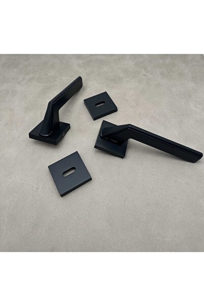 KOLDOOR Mâner de ușă de cameră Rivax Anka negru mat Zamak pătrat rozetă 1 set