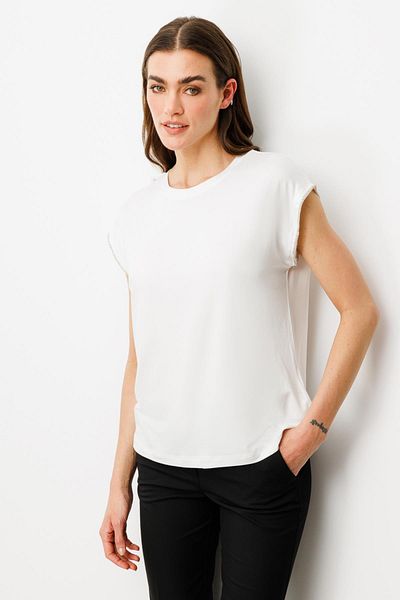 On Fashion Blouse Zero Neck Sleeves with Stones