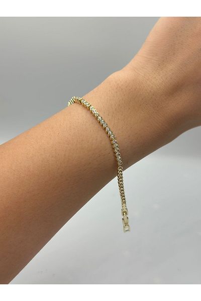 MyladyAccessoriess Minimal Heart Detail Steel Bracelet in Row