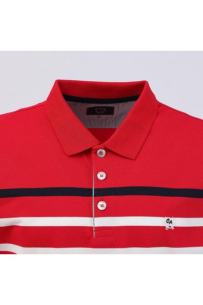 Dio Rise Men's Polo Neck Short Sleeve T-Shirt - (M-3Xl) - Czt-150 - Red