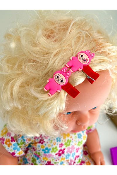 PURPLE'S BİR TUTAM MUTLULUK Labubu Figured Baby Kids Clip Double Clamp Buckle
