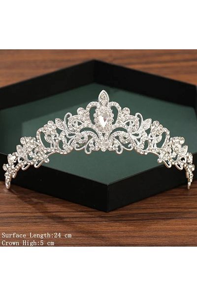 Choice Silver Silver Color Crown and Tiara Wedding Hair Accessories For Women Crown For Bridal Crystal Rhi