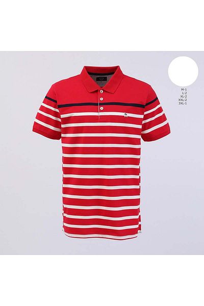 Dio Rise Men's Polo Neck Short Sleeve T-Shirt - (M-3Xl) - Czt-150 - Red