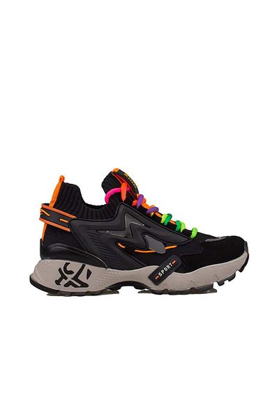 Trend Adımlar Black Women's Colorful Rubber High Top Light Padding Sneaker