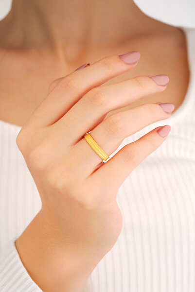 madissongold 14 Ayar Altın Dokulu Alyans Yüzük