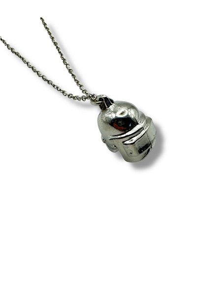 Herşey Nota Pubg Mask Figured Unisex Gamer Necklace – Warrior Spirit Gaming Jewelry with 60 cm Chain