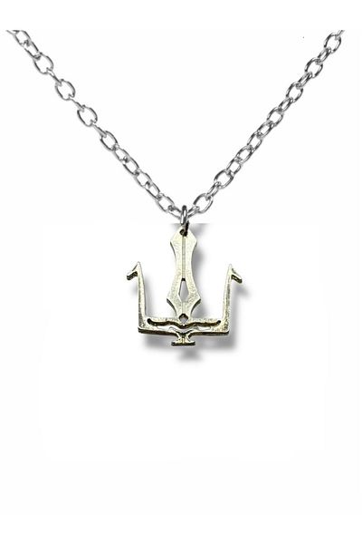 Herşey Nota Poseidon Spear Figured Unisex Metal Necklace – Mythological Jewelry with 60 cm Chain
