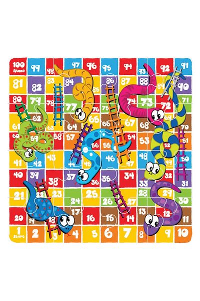 LUDIRO Joc Educativ Serpi si Scari din Spuma EVA, 24 Piese Puzzle 81x81 Cm, Antiderapant