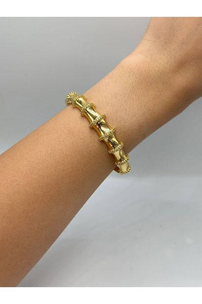 MyladyAccessoriess Zircon Stone Detail Bone Steel Handcuffs