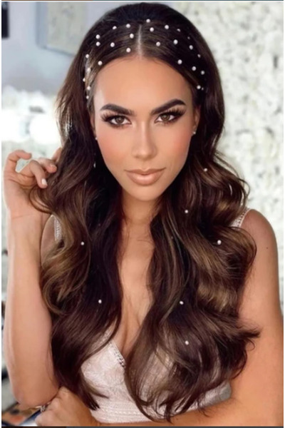 Kezban Tekstil Incili Sticker 5mm 108 Parça Saç, Vücut ve Yüz Taşı - Ekru( Aç...