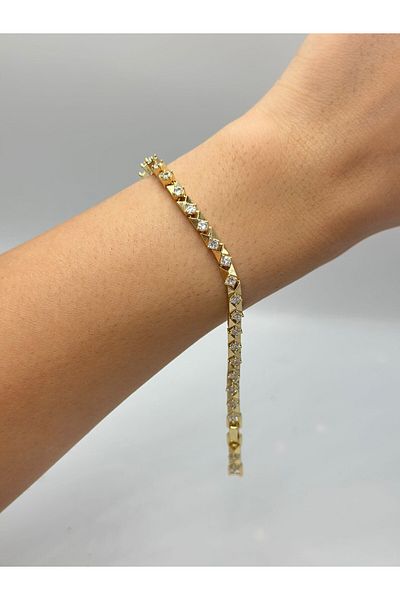 MyladyAccessoriess Single Stone Detailed Steel Bracelet
