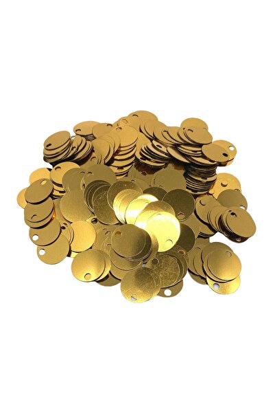 Bi hızlı 20 mm Süsleme Pulu, Elbise Pulu, Çanta Pulu, Payet Pul (110 Adet 20 Gram) Gold Altın Renk